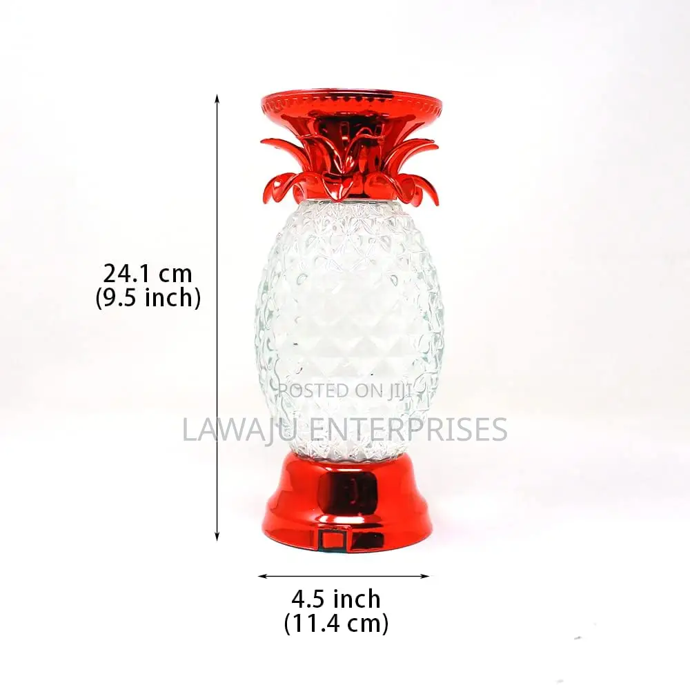 Red Colourful Pineapple Glitter Swirl LED Decor