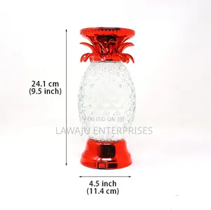 Red Colourful Pineapple Glitter Swirl LED Decor