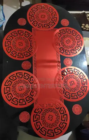 Red Luxury PVC Table Runner Set