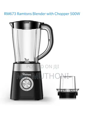 RM673 Ramtons Blender With Chopper 1.5L Jar and 500W