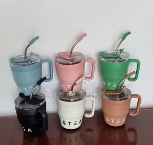 *New Arrival*
*480ml Coffee Tea Straw Mug Thermocup
