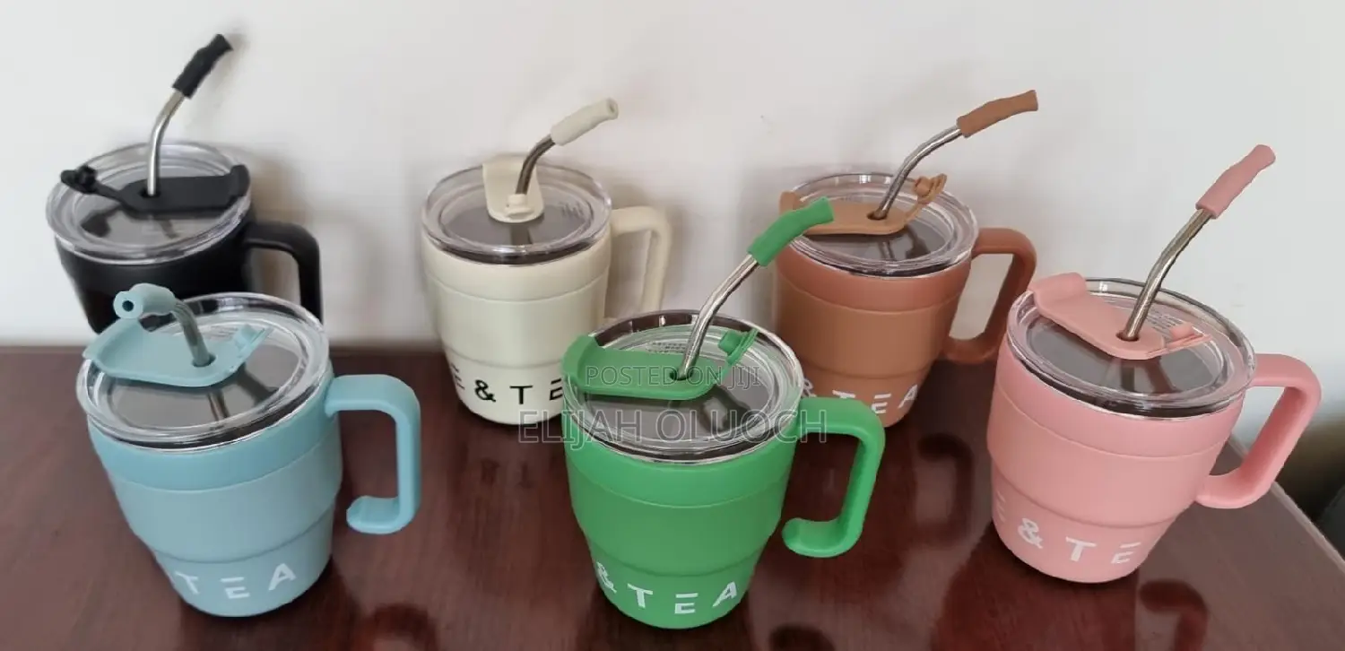 *New Arrival*
*480ml Coffee Tea Straw Mug Thermocup