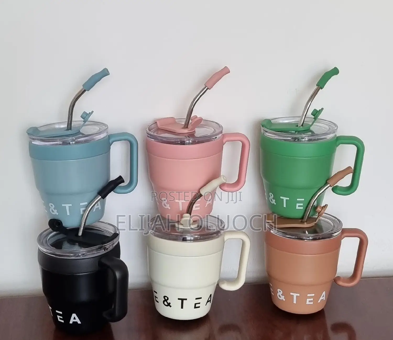*New Arrival*
*480ml Coffee Tea Straw Mug Thermocup