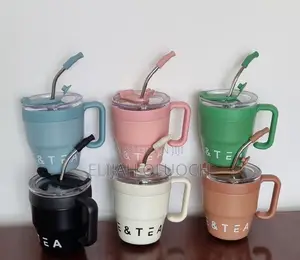 *New Arrival*
*480ml Coffee Tea Straw Mug Thermocup