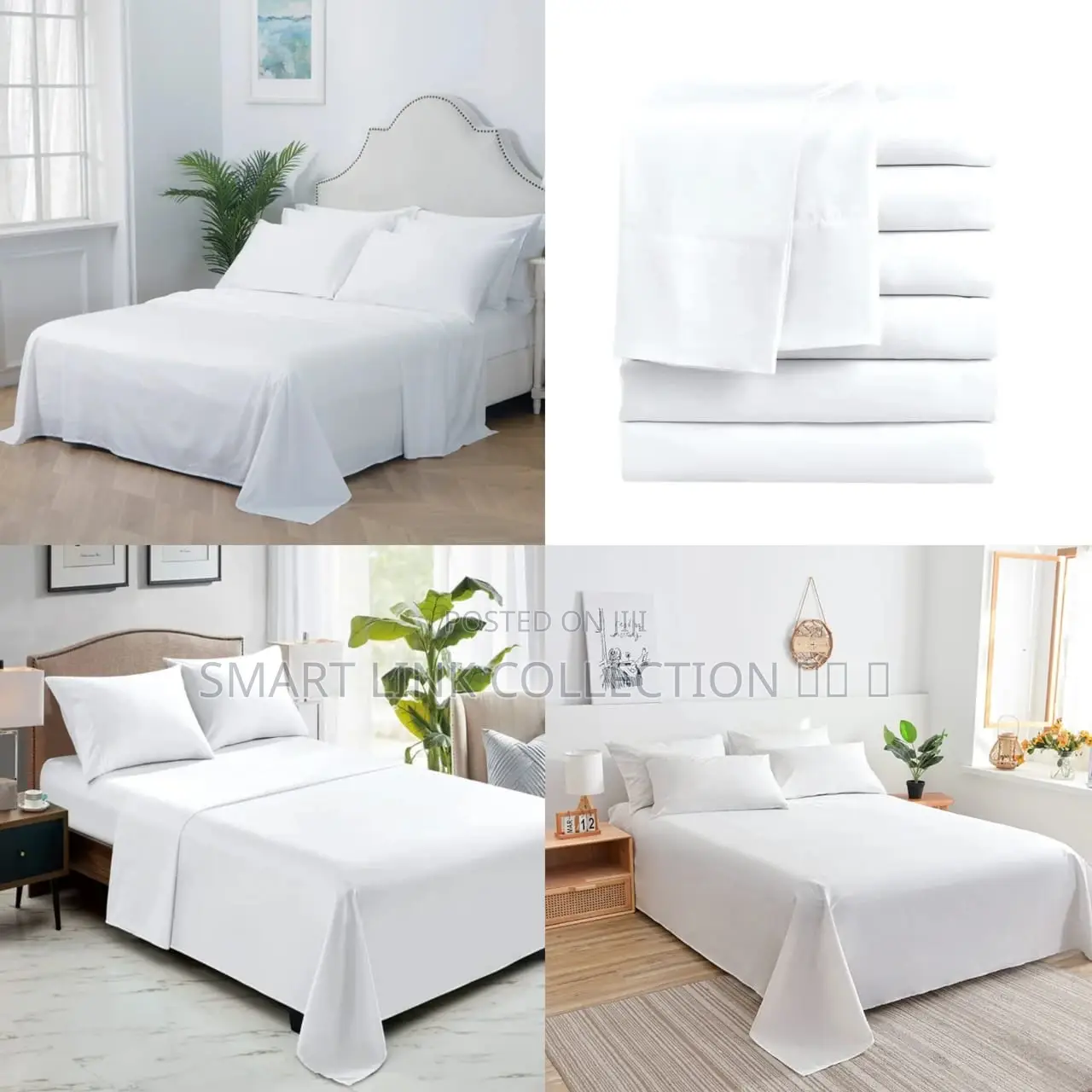 *4pc Plain White Bedsheets*