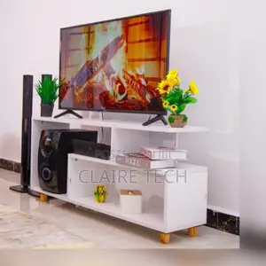 White 55 Inches Tv Stand With Cabinets