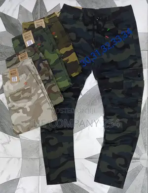 Camouflage Men's Assorted Vintage Combat Side Pockets Pant