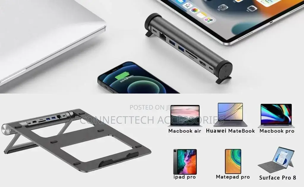 Wiwu Laptop Stand Hub 8in1 USB C Docking Station