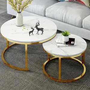 Marble Effect Glass Top Table