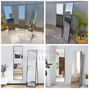 Standing Full Dressing Mirror With Metallic Frame