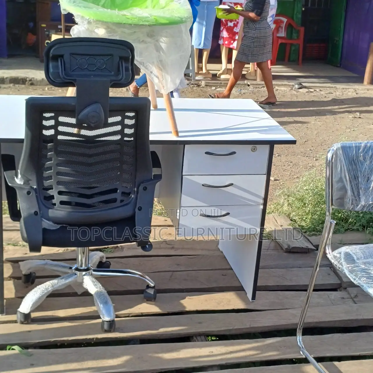 Office Desk+Headrest Chair