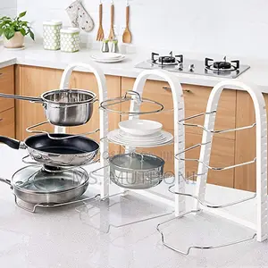 *3 Layer Cooking Pot / Pan Organizer in Green Pink*
