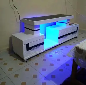 Morden Wooden TV Stand With LED Lights