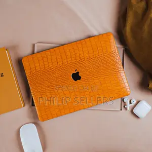 Orange Crocodile PU Leather Shell Case Cover for Macbook Air