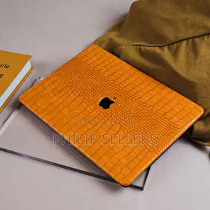 Orange Crocodile PU Leather Shell Case Cover for Macbook Air