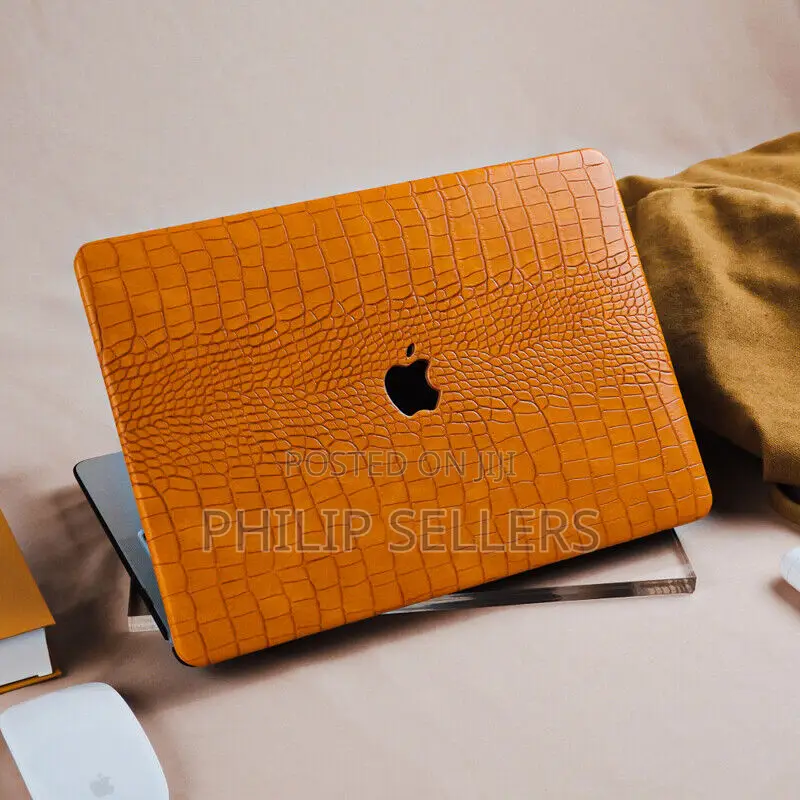 Orange Crocodile PU Leather Shell Case Cover for Macbook Air