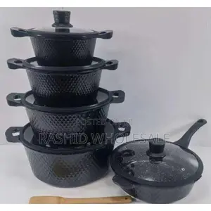 New Black 11pc Cookware