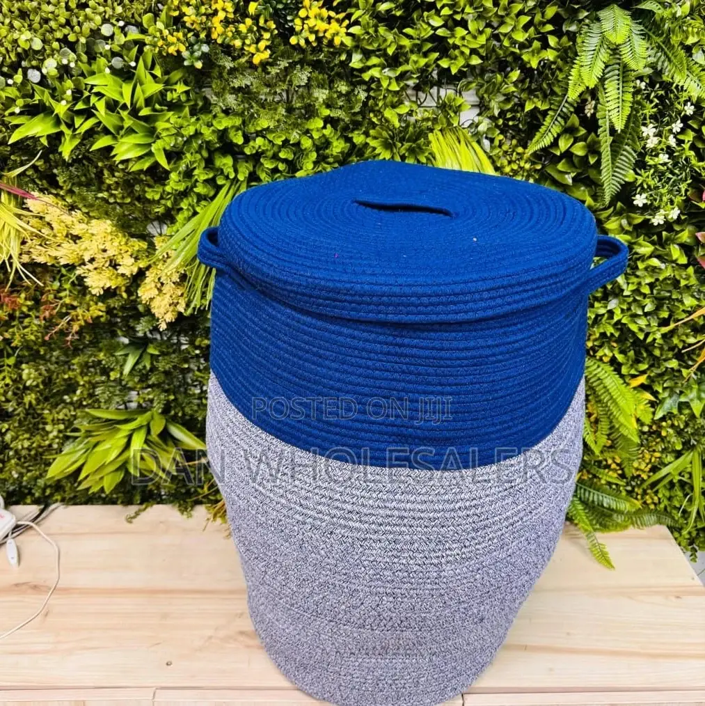 Large Cotton Rope Basket With Lid
