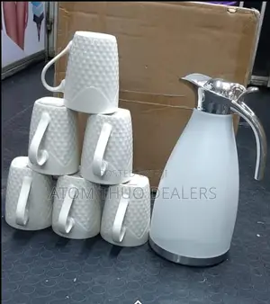 ` Jp Vacuum Flask Set` *All White Tea Set* 