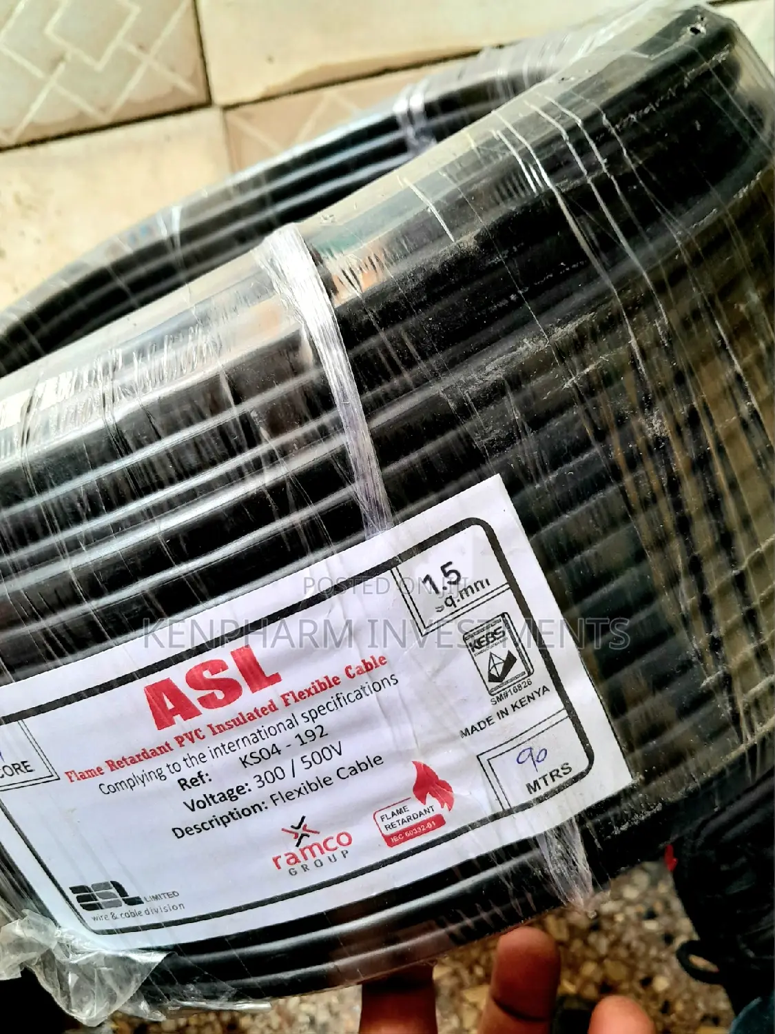 Asl 1.5mm Flex Cable 3 Core Black