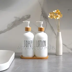 3 In1 -Hands,Dishes - Soap,Lotion Refillable Ceramic Set
