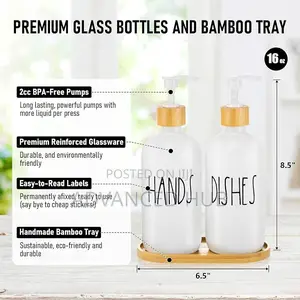 3 In1 -Hands,Dishes - Soap,Lotion Refillable Ceramic Set