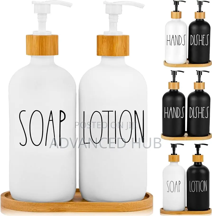 3 In1 -Hands,Dishes - Soap,Lotion Refillable Ceramic Set