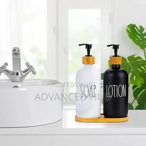 3 In1 -Hands,Dishes - Soap,Lotion Refillable Ceramic Set