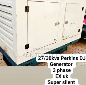 Perkins Generator 30kva 3phase Ex Uk Super Silent