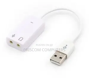 7.1 Channel 3 USB Ports External Sound Card Hub Audio-White