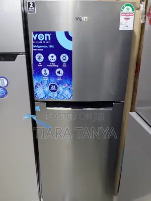 Von VART-27NHS Double Door Fridge 198L - Silver