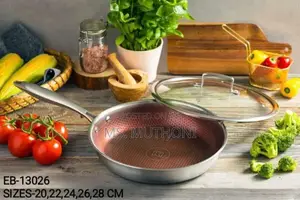 Edenberg Try-Ply Stainless Steel Fry Pan With Glass Lid
