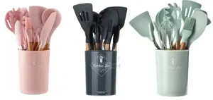 13pcs Silicone Utensil Set With Spoon Rest
