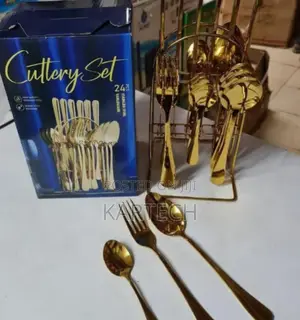 24pcs Plain Golden Cutrely Set