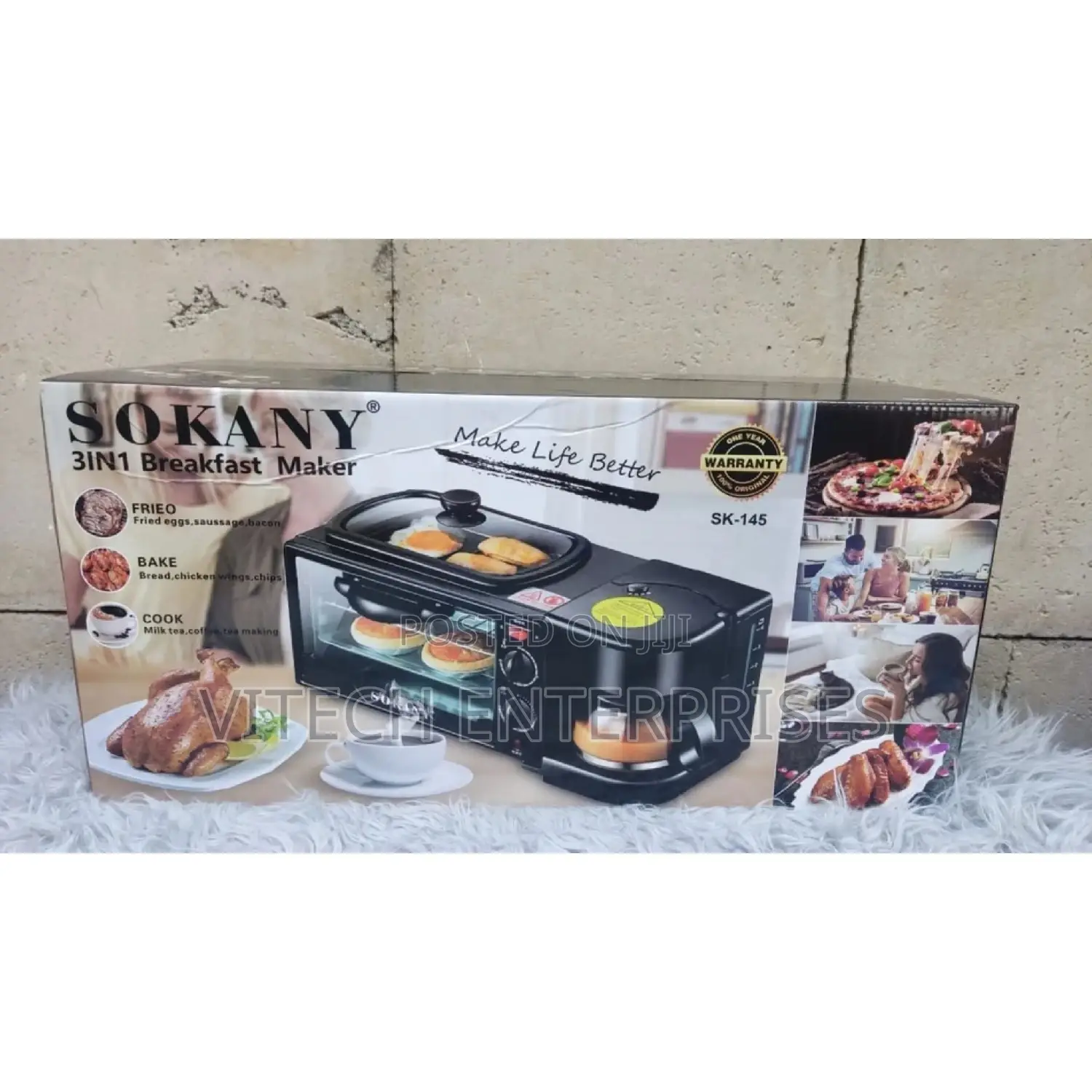 Sokany 3 in 1 Breakfast Oven, Grill and Coffee Maker