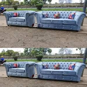 3-Seater Chester Sofas+Free Throw Pillows