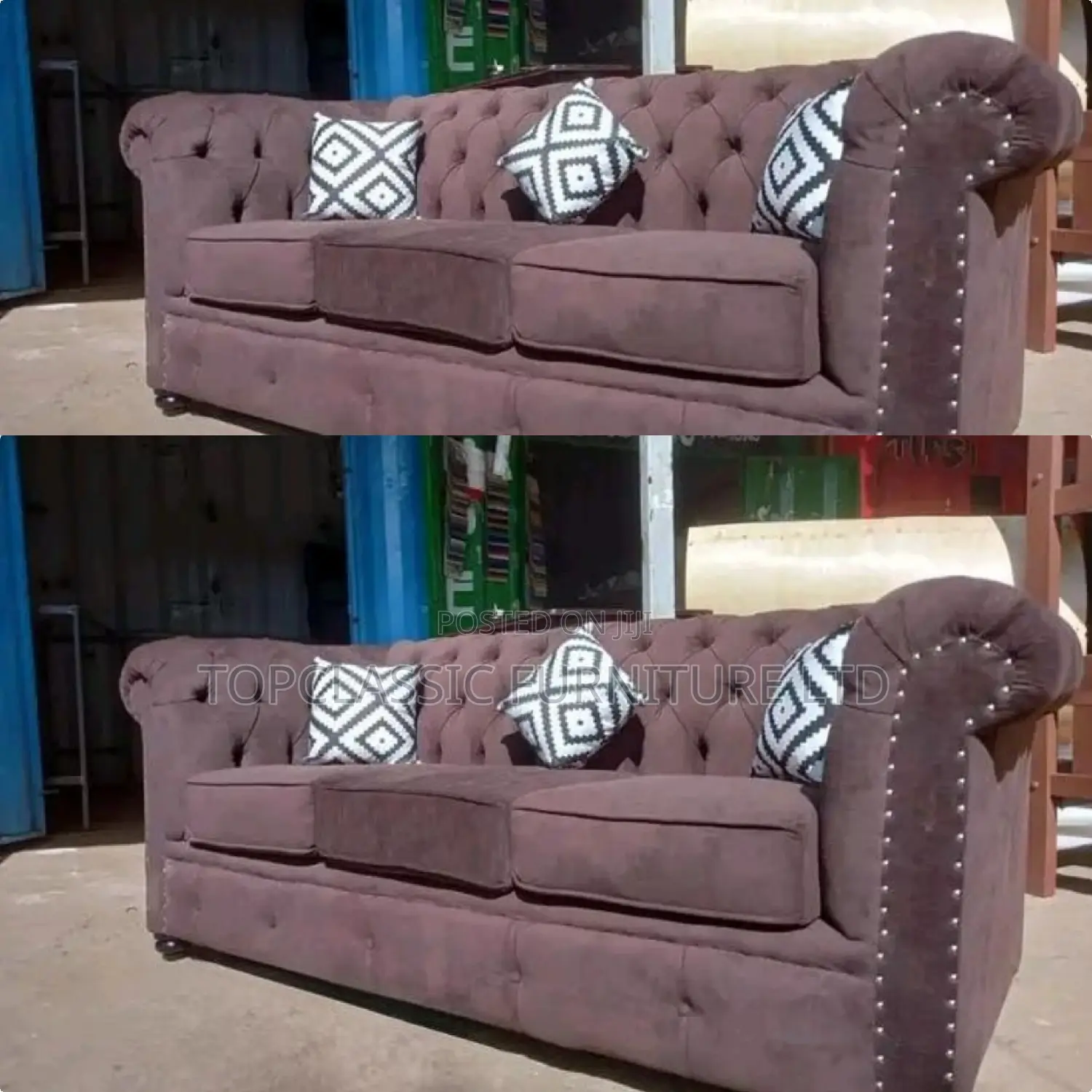 3-Seater Chester Sofas+Free Throw Pillows