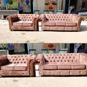 3-Seater Chester Sofas+Free Throw Pillows