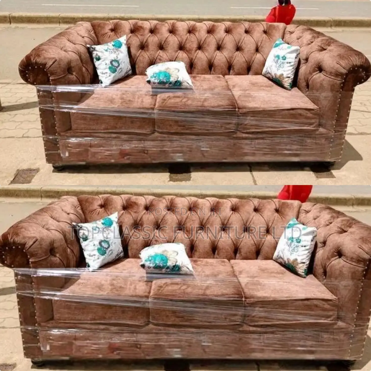 3-Seater Chester Sofas+Free Throw Pillows