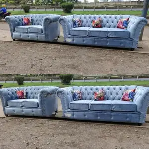 3-Seater Chester Sofas+Free Throw Pillows