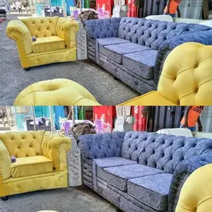 3-Seater Chester Sofas+Free Throw Pillows