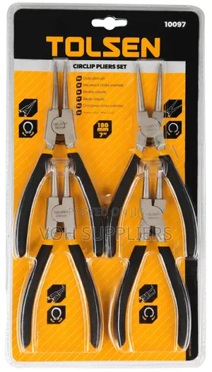 Tolsen 10097 4pcs Circlip Plier Set 180mm, 7"