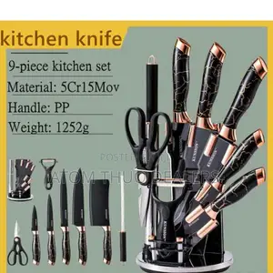 Black 9 PCS Germany Steel Knife Set