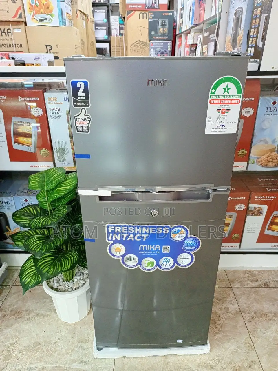 Mika 138lt Double Door Silver Fridge 