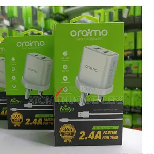 White Oraimo Firefly 2 U63D 2.4A Dual Port Micro USB Charger