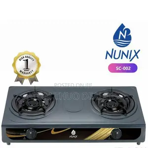 Black 2 Burner Stainless Steel Nunix Table Top Cooker
