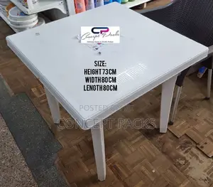 White Garden Plastic Table (With Umbrella Hole)