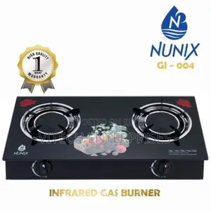 Nunix 2 Burner -Glass Top and Infrared Gas Double Burner