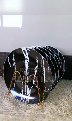 Black 6 Pieces Ceramic Plates