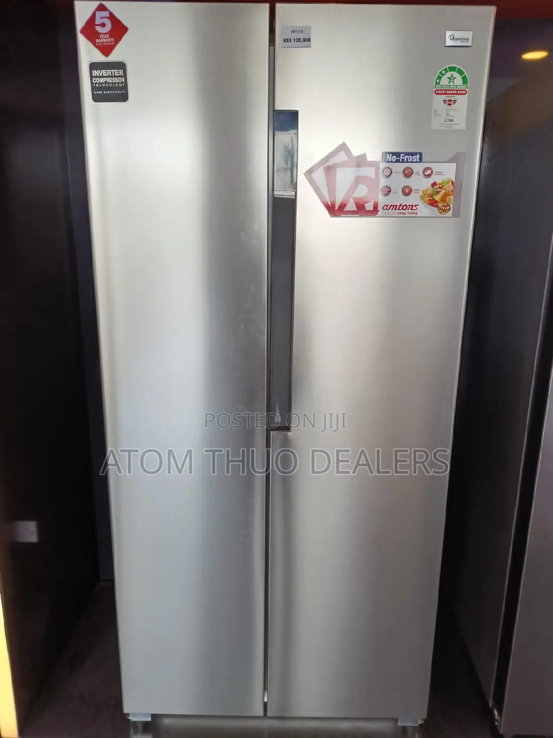 Ramtonsrf/319- 430 Liters Side by Side LED No Frost Fridge